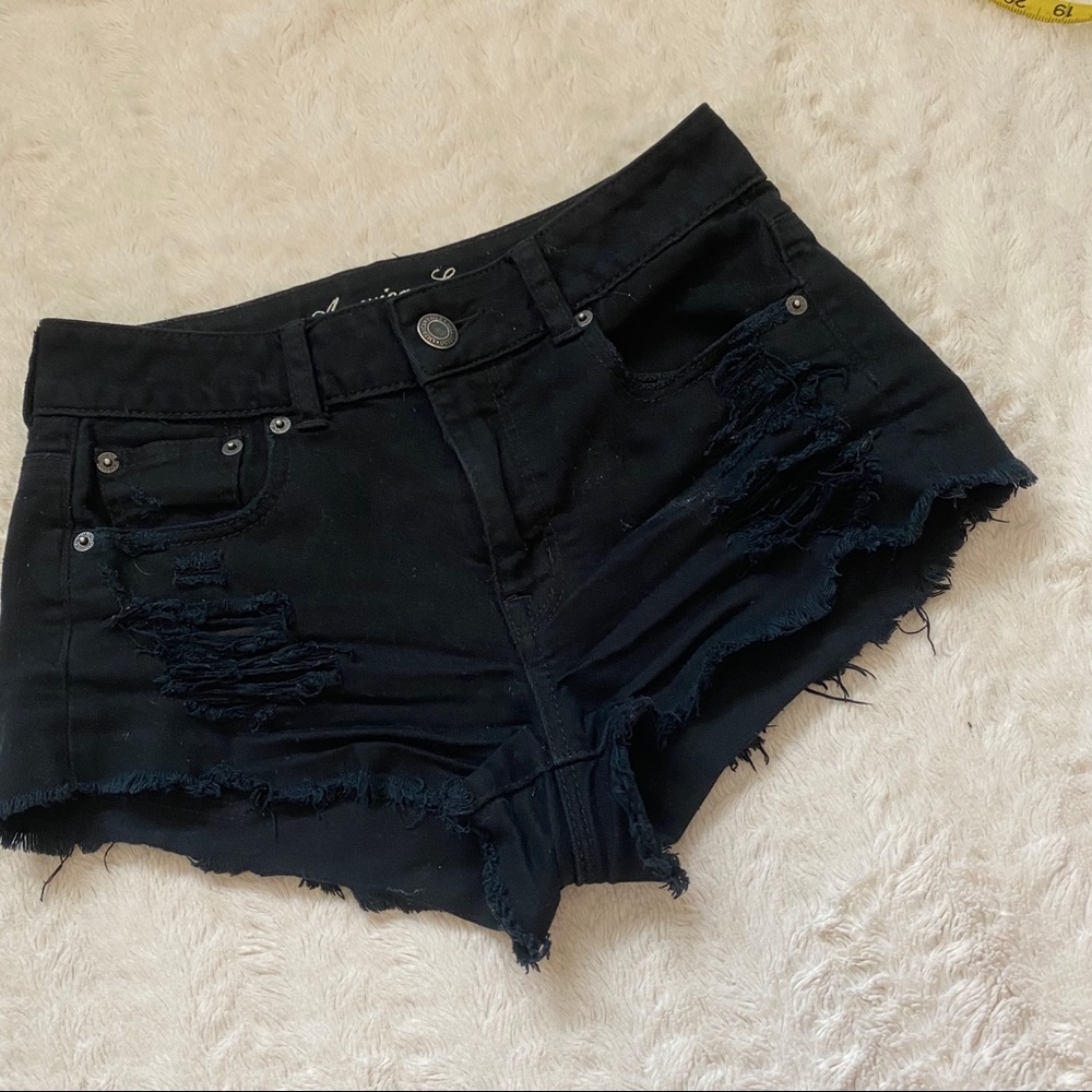American eagle AEO black high rise festival shorts